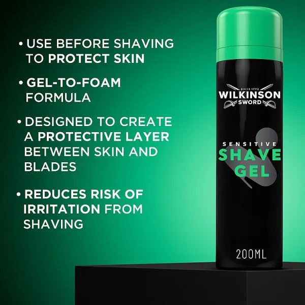 Wilkinson Sword Sensitive Shave Gel 200ml (British brand)