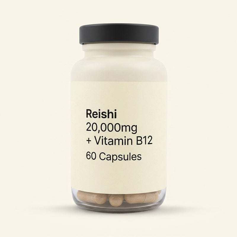 Holland & Barrett Reishi supplement 20000mg 60 capsules, UK version