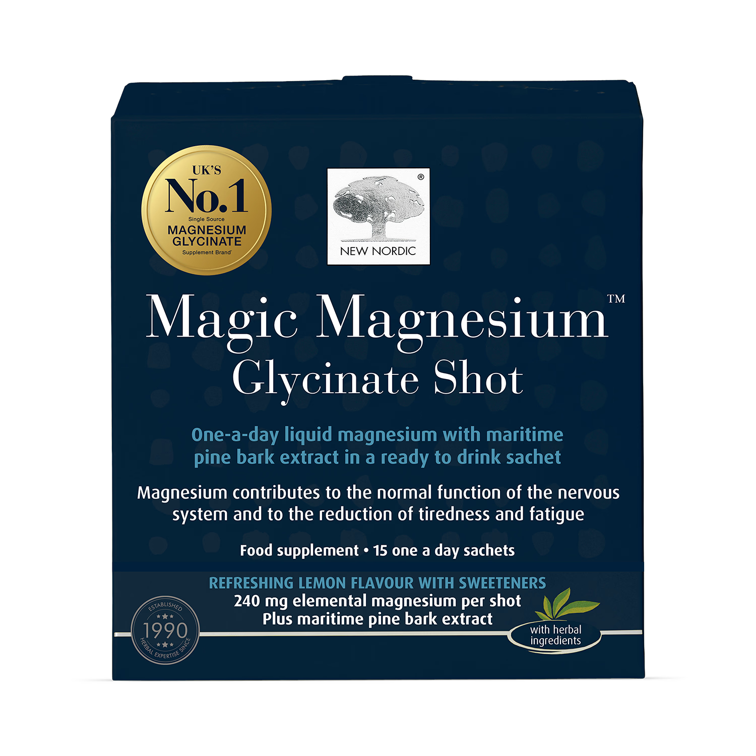 New Nordic magnesium glycinate liquid sachets 15 pack, UK version