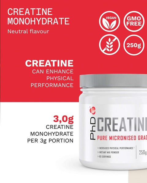 PhD micronised creatine powder 250g (British brand)