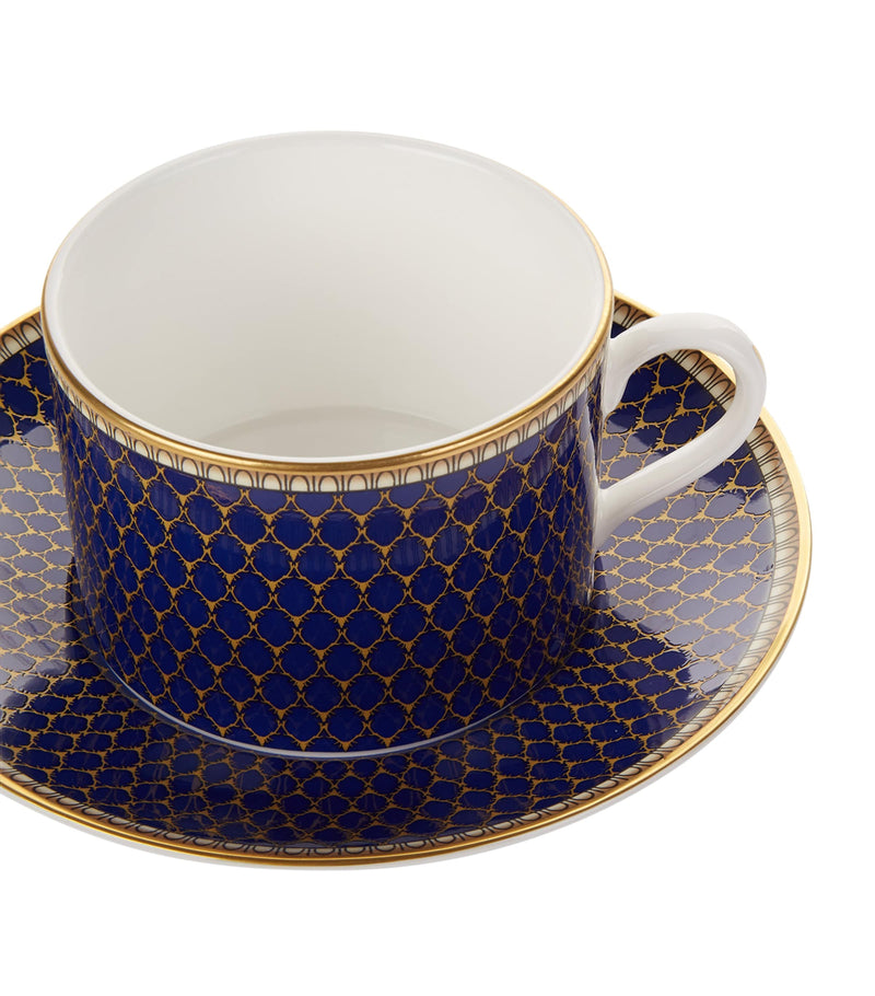Halcyon Days Antler Trellis teacup and saucer, UK version