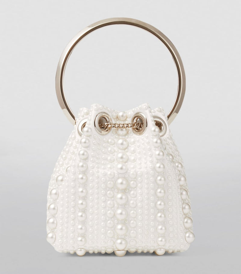Jimmy Choo Micro Bon Bon bag satin pearls (British brand)