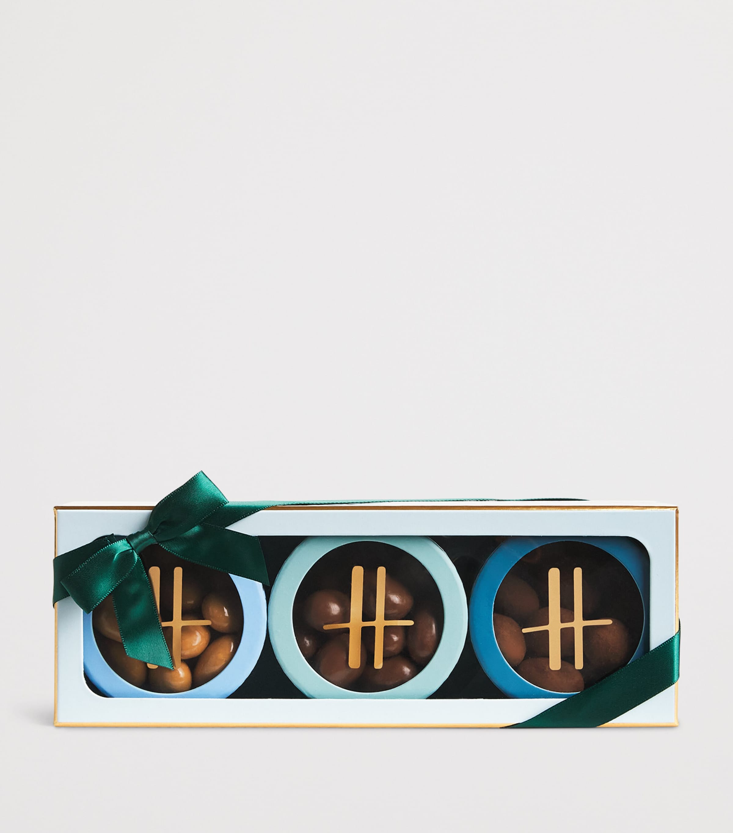 Harrods Chocolate Almonds Collection with salted caramel, praline, and cocoa-dusted varieties 310g, UK version