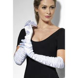 Fever Temptress gloves in white, long length (British brand)