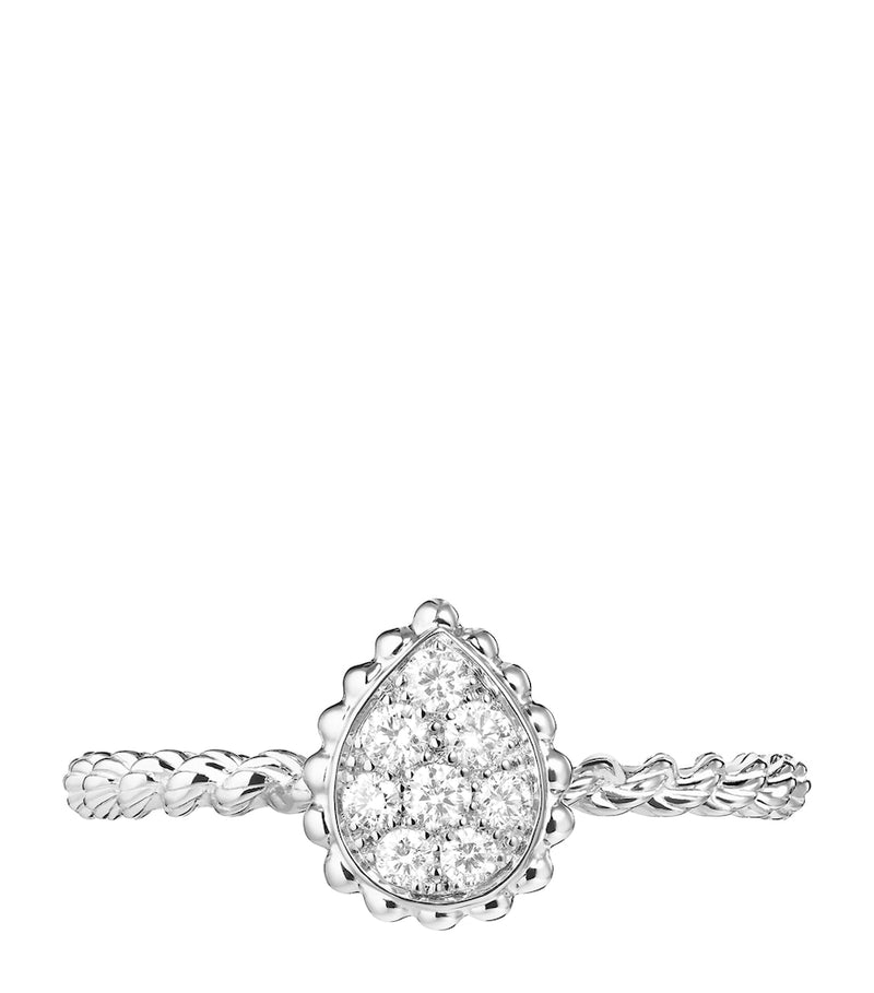 Boucheron white gold diamond Serpent Bohème ring, imported from the UK