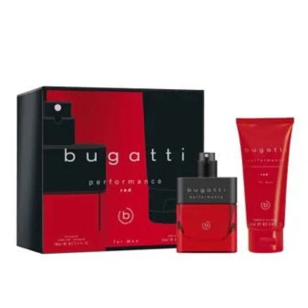 Bugatti Performance Red men's fragrance gift set EDT and shower gel, UK version