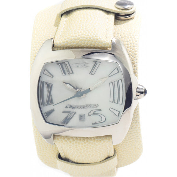 Chronotech beige mens watch leather strap, UK version