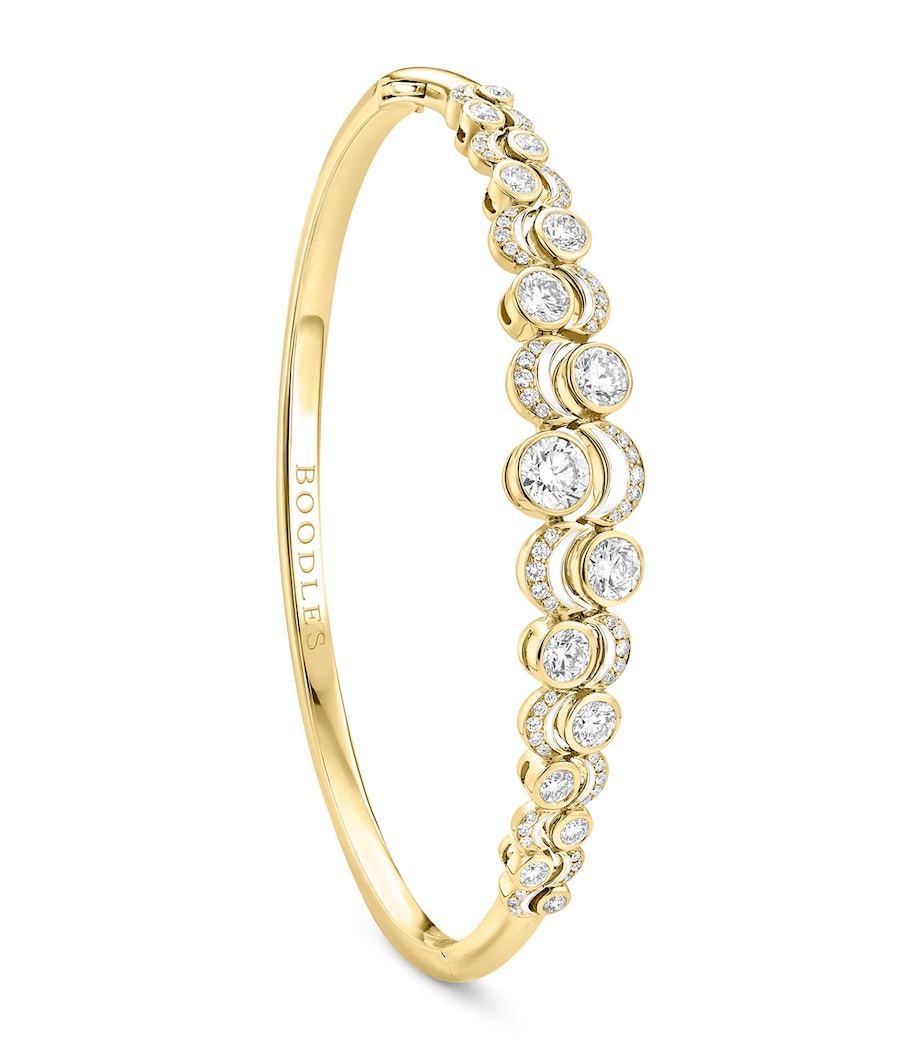 Boodles yellow gold diamond bangle Over the Moon, imported from the UK