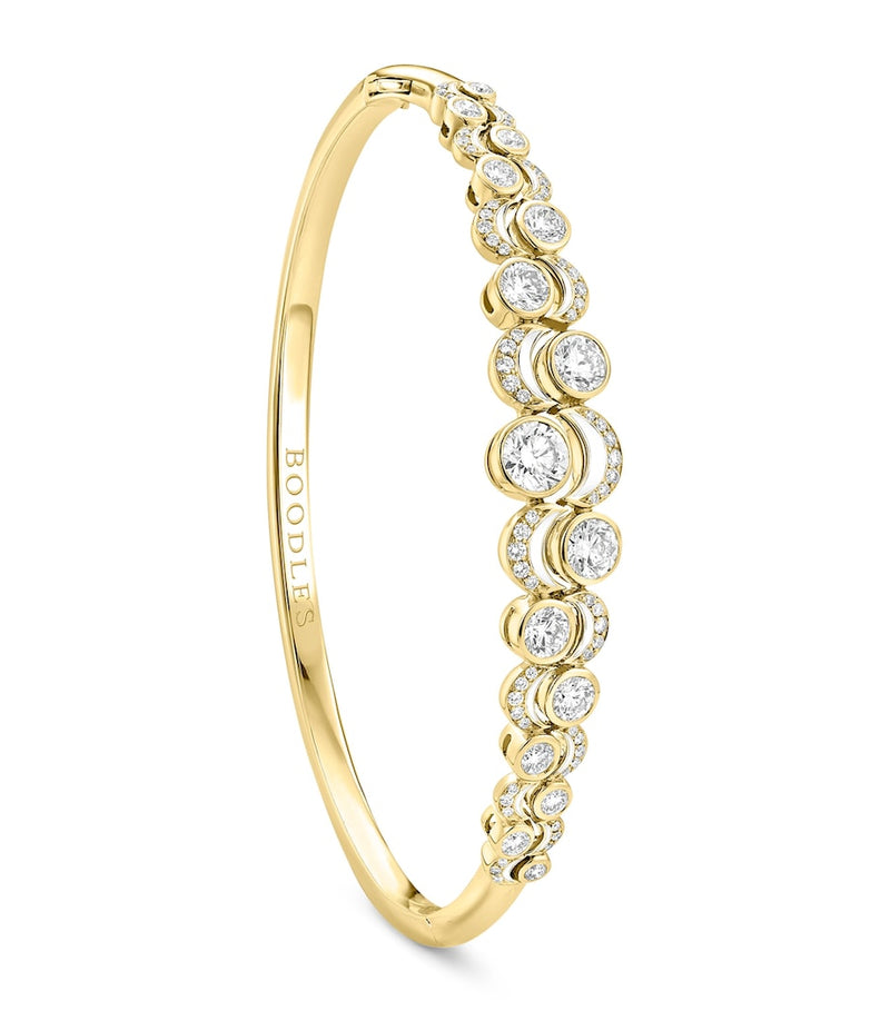 Boodles yellow gold diamond bangle Over the Moon, imported from the UK