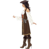 Smiffys High Seas pirate wench costume brown dress trousers baldric, imported from the UK