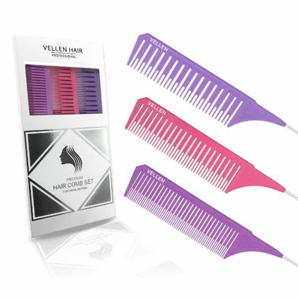 Vellen weave tail comb set 3-pack - British product