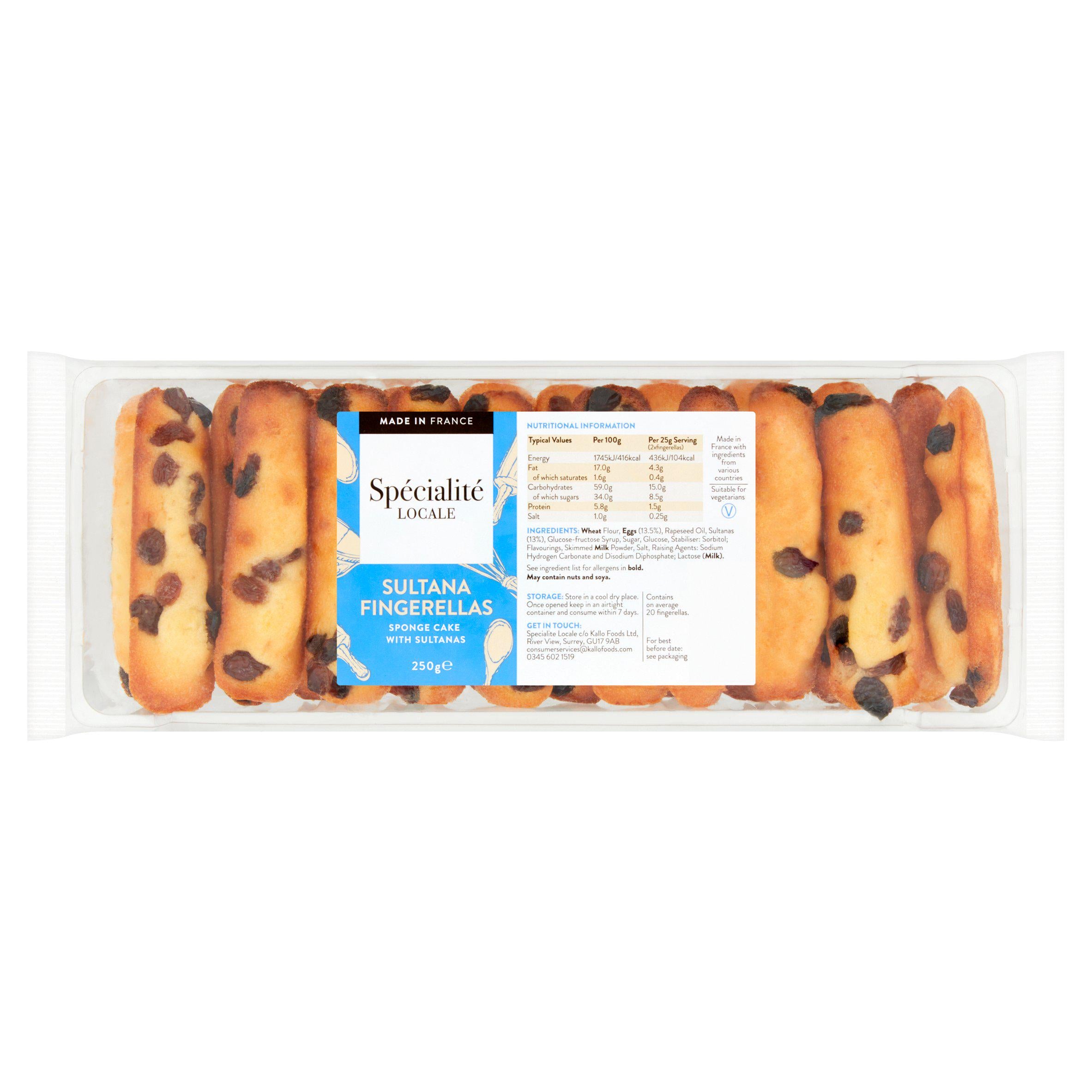 Specialite Locale Sultana Fingerellas Cakes 250g GOODS Sainsburys   