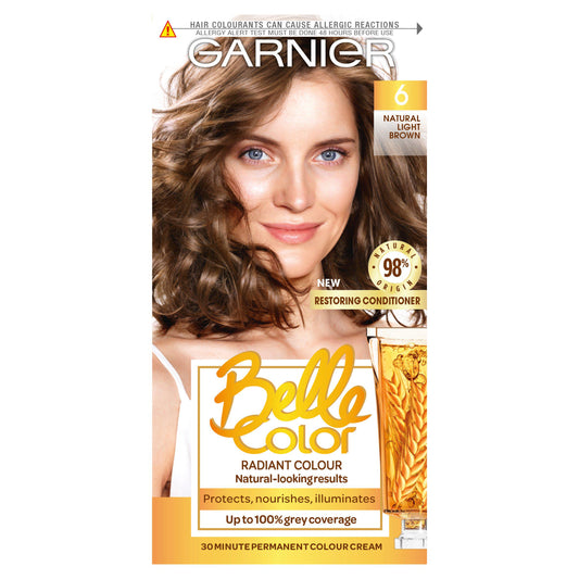 Garnier Belle Color Natural Permanent Hair Dye Light Brown 6 Brunette Sainsburys   