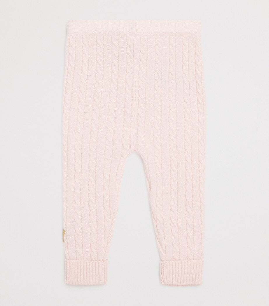 Purebaby cashmere cable-knit leggings for 0-12 months, imported from the UK