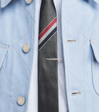 Thom Browne feather tie bar in sterling silver, imported from the UK