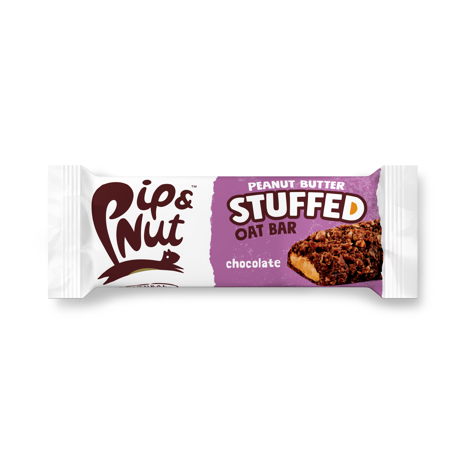 Pip & Nut peanut butter stuffed chocolate oat bar 48g, UK version