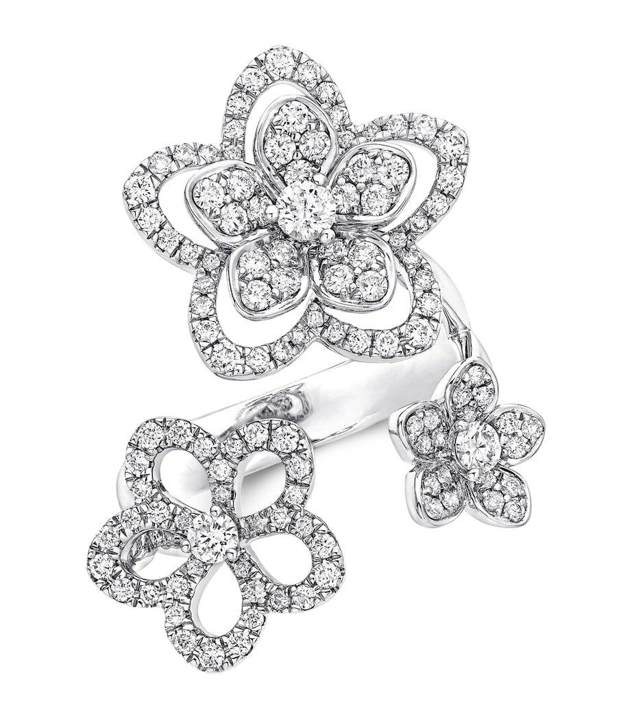 Graff White Gold Diamond Wild Flower Ring (British brand)
