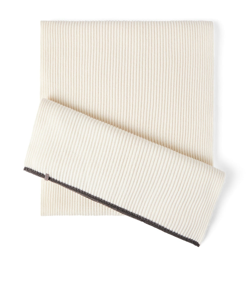 Brunello Cucinelli cashmere ribbed scarf 235cm, UK version