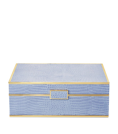 Harrods Aerin صندوق مجوهرات كبير من الجلد بنقش تمساح - اشترِ عبر الإنترنت من McGrocer