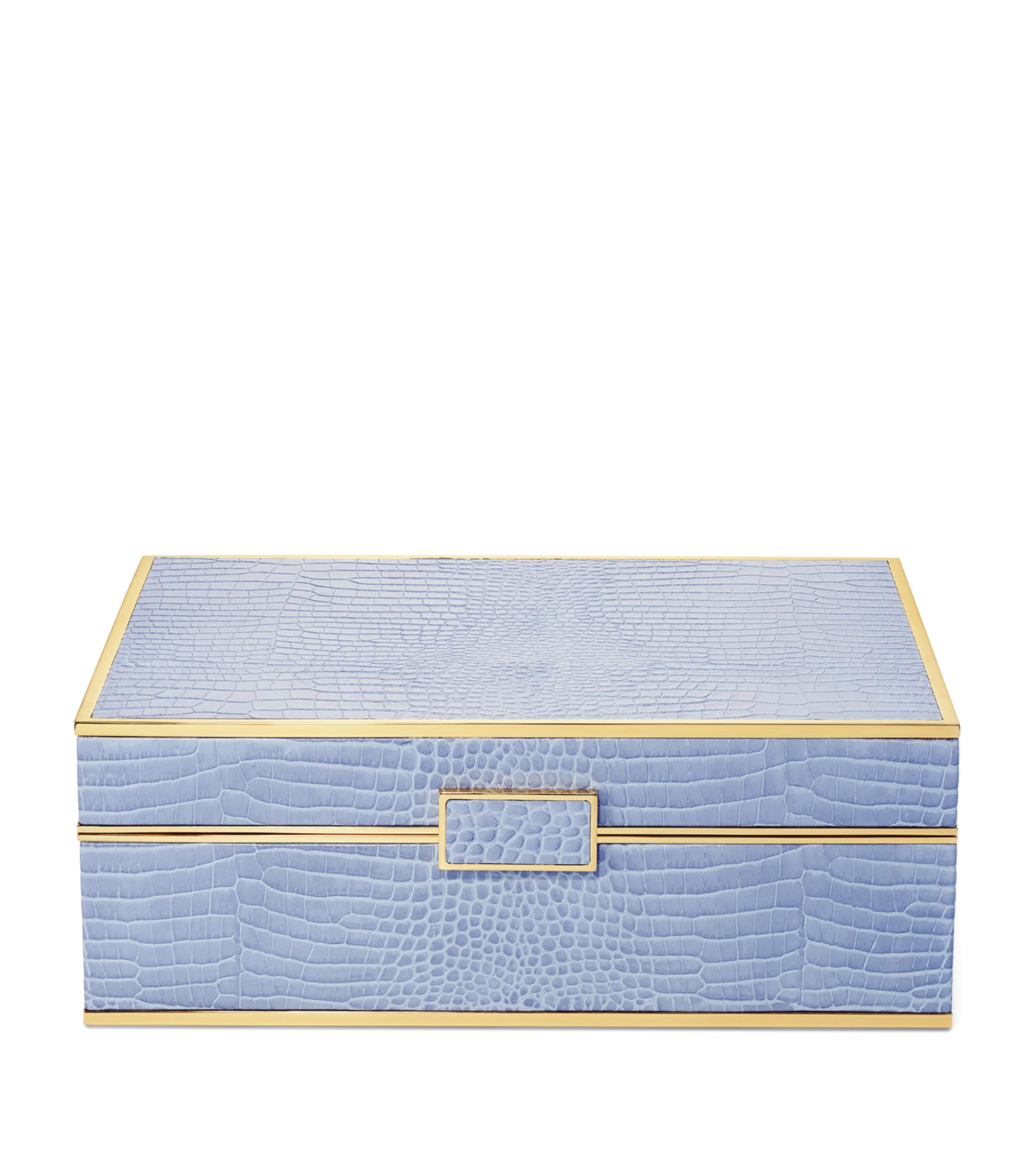 Aerin large leather croc-embossed jewellery box - British product