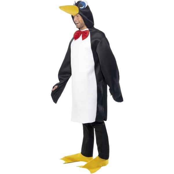 Smiffys penguin costume with bow tie and bootcovers, UK version