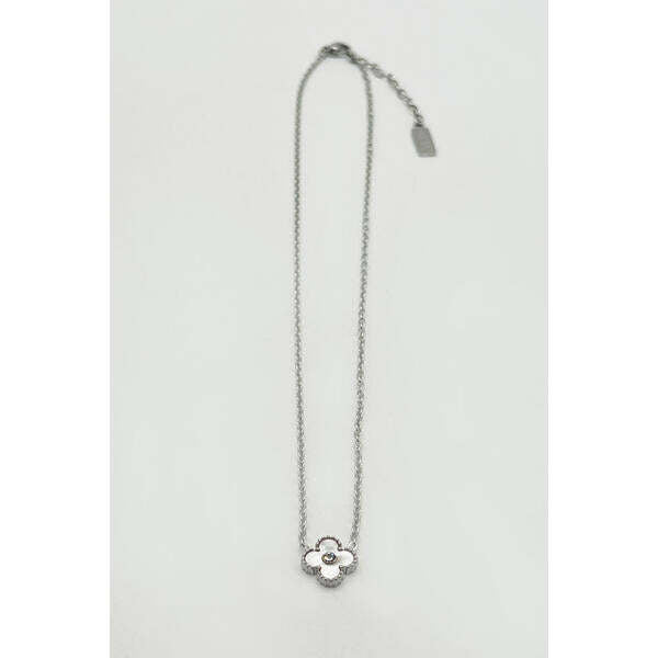 SVNX mini clover necklace silver white 40+5cm, imported from the UK