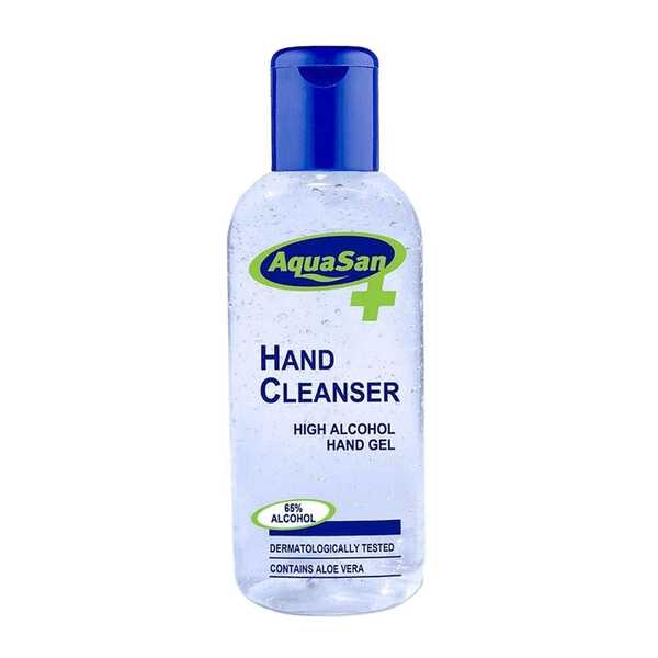 Aquasan hand cleanser 65% alcohol aloe vera 100ml (British brand)