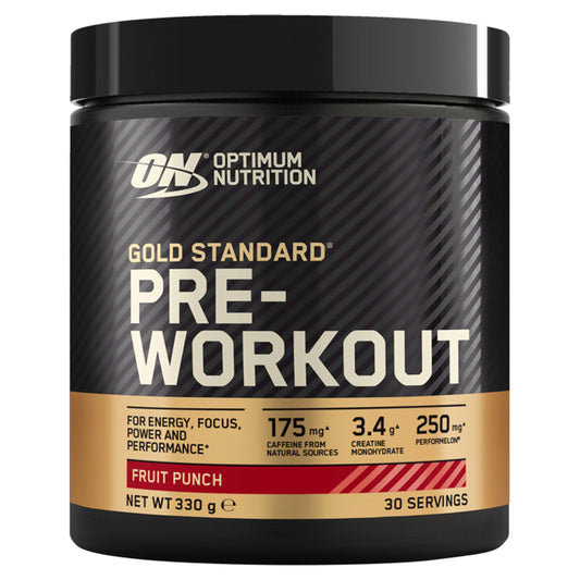 Optimum Nutrition Gold Standard Pre Workout Powder Fruit Punch Flavour 30 servings 330g GOODS Sainsburys   