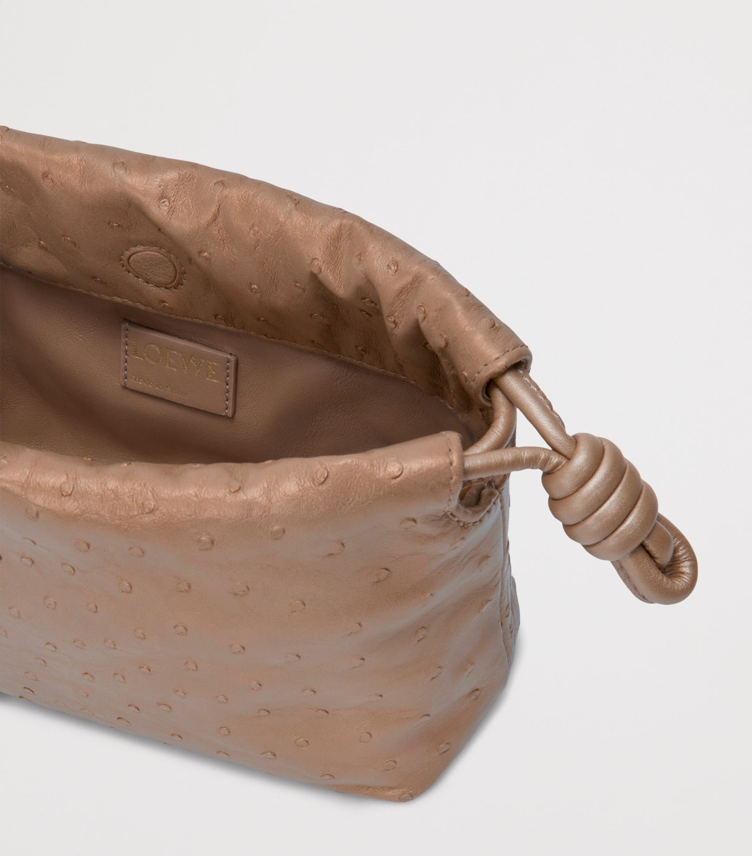 LOEWE Flamenco clutch bag ostrich leather, imported from the UK