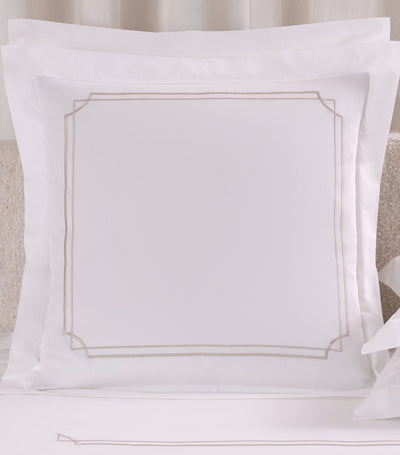 Harrods Frette Layering Embroidery Euro Pillow Sham 65cm x 65cm- Buy online at McGrocer