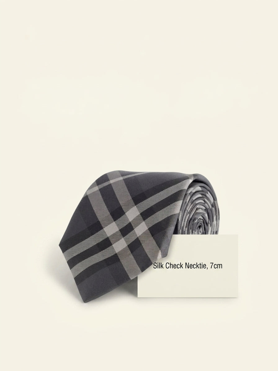 Burberry checked silk tie with 7cm blade - British product