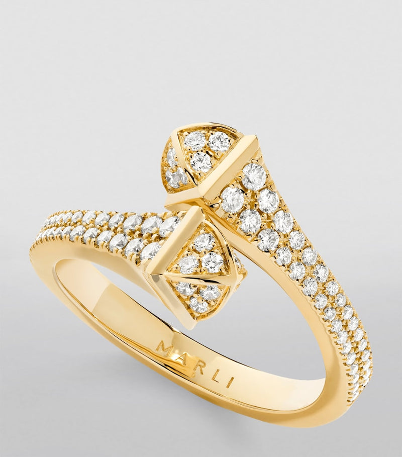 MARLI New York Cleo ring in yellow gold with diamonds, UK version