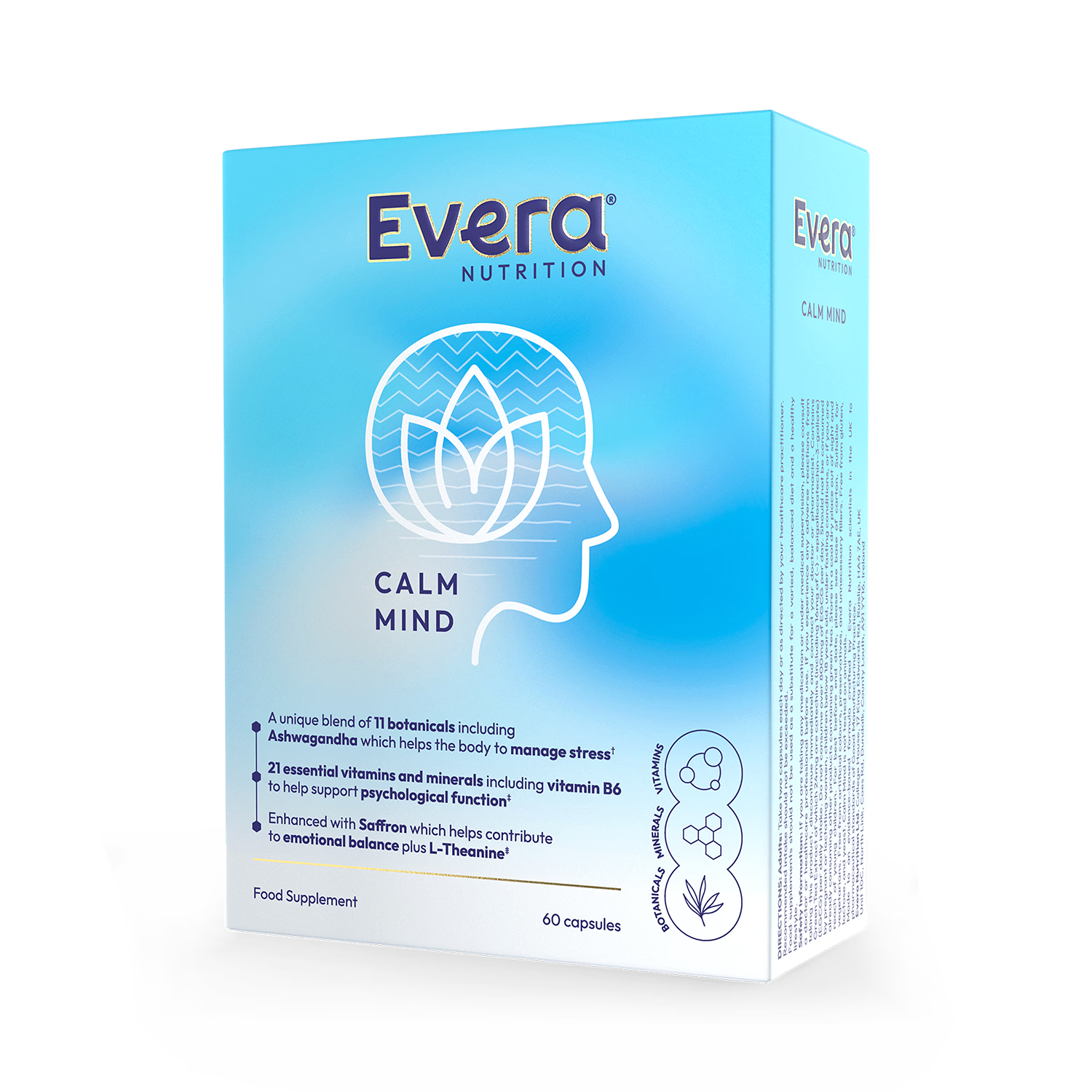 Evera Nutrition Calm Mind supplement 60 capsules, UK version