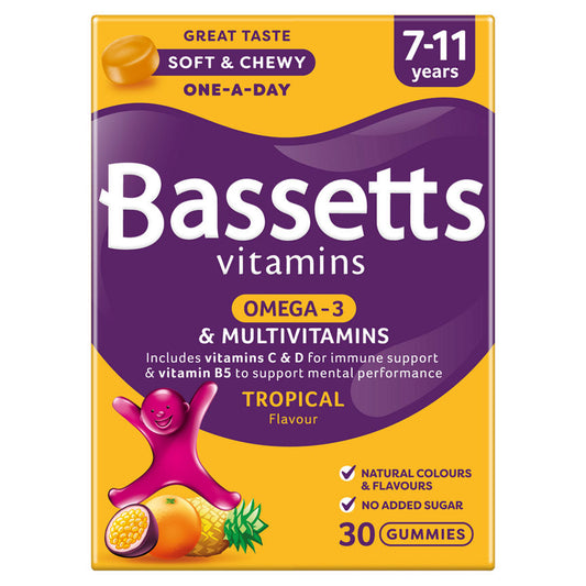 Bassetts Vitamins Multivitamins Tropical Flavour 7-11 Years Soft & Chewies GOODS ASDA   