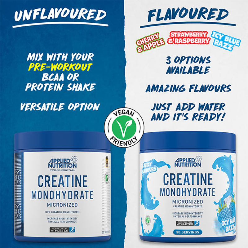 Applied Nutrition Creatine Monohydrate Icy Blue Raz 250g - British product