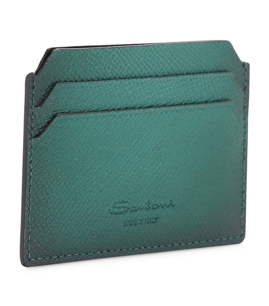 Santoni leather card holder 7x11cm, imported from the UK