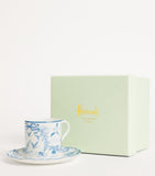 Harrods fine bone china Toile espresso cup and saucer, UK version
