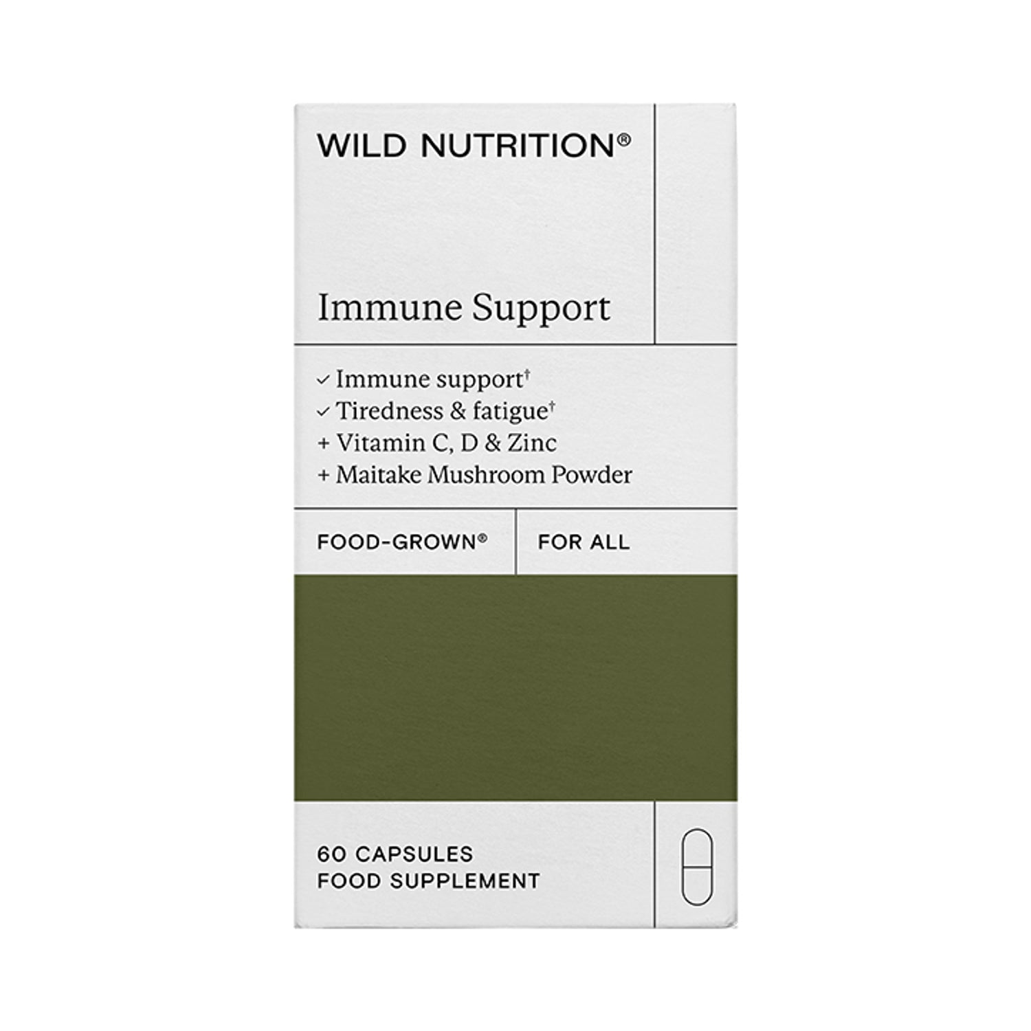 Wild Nutrition Immune Support 60 capsules, imported from the UK