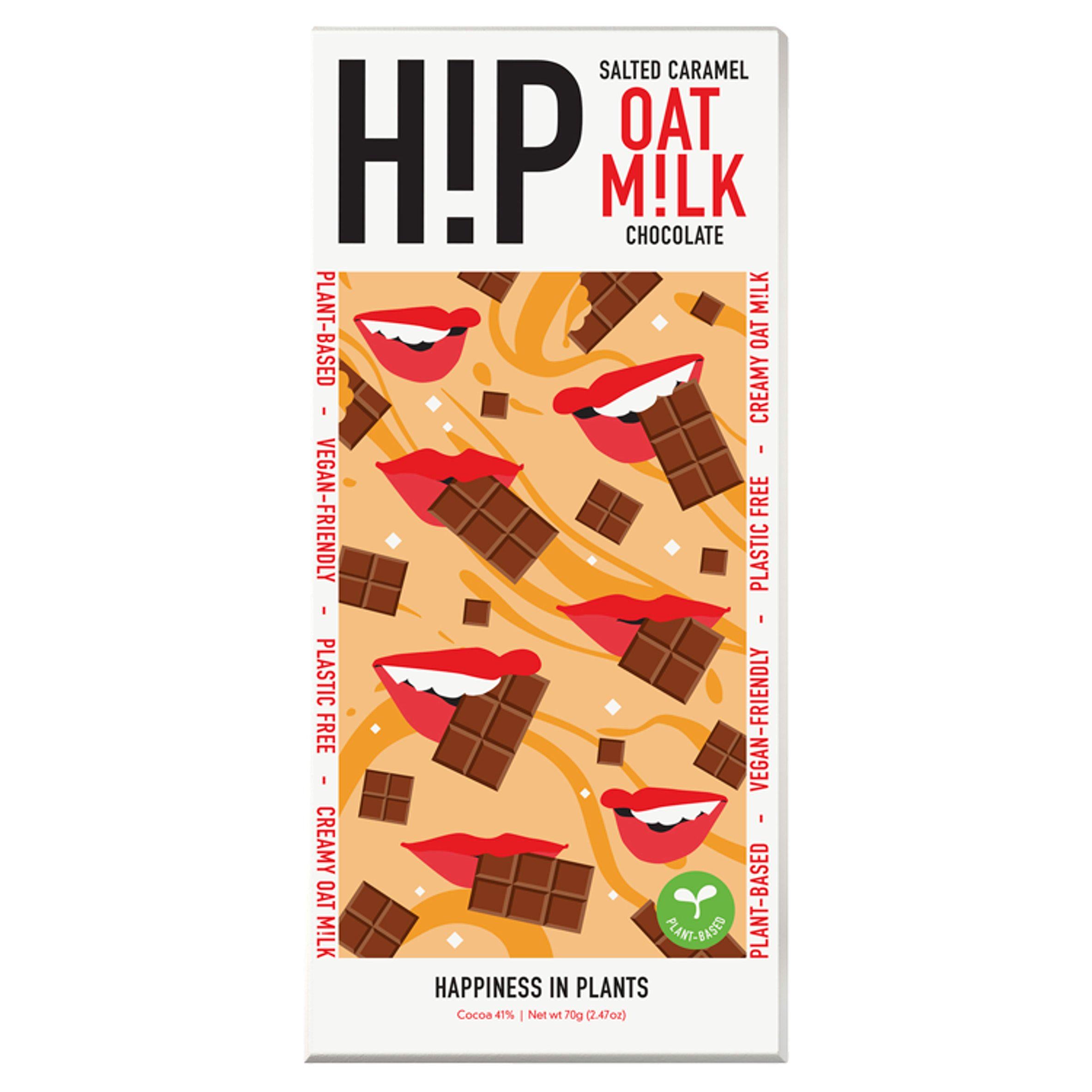 H!P Salted Caramel Oat Milk Vegan Chocolate 70g GOODS Sainsburys   