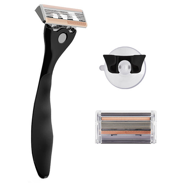 FFS Beauty Razor Kit - Premium Rose Handle, 2 Blades GOODS Superdrug Onyx  