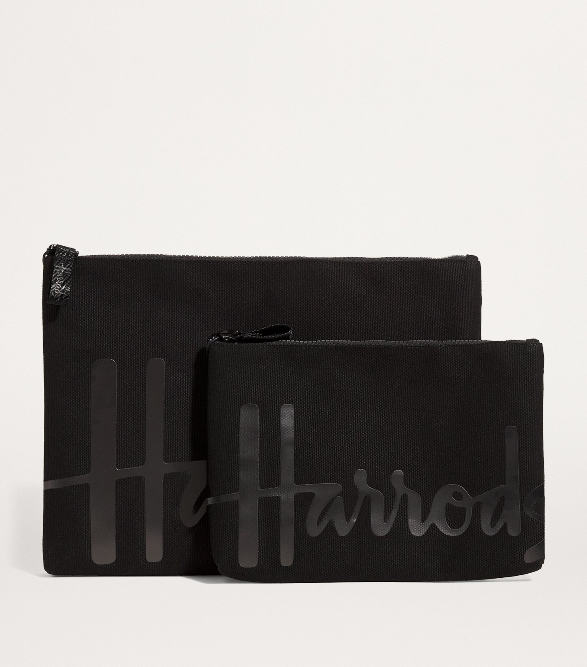 Harrods Medium Cotton Logo Pouch, UK version