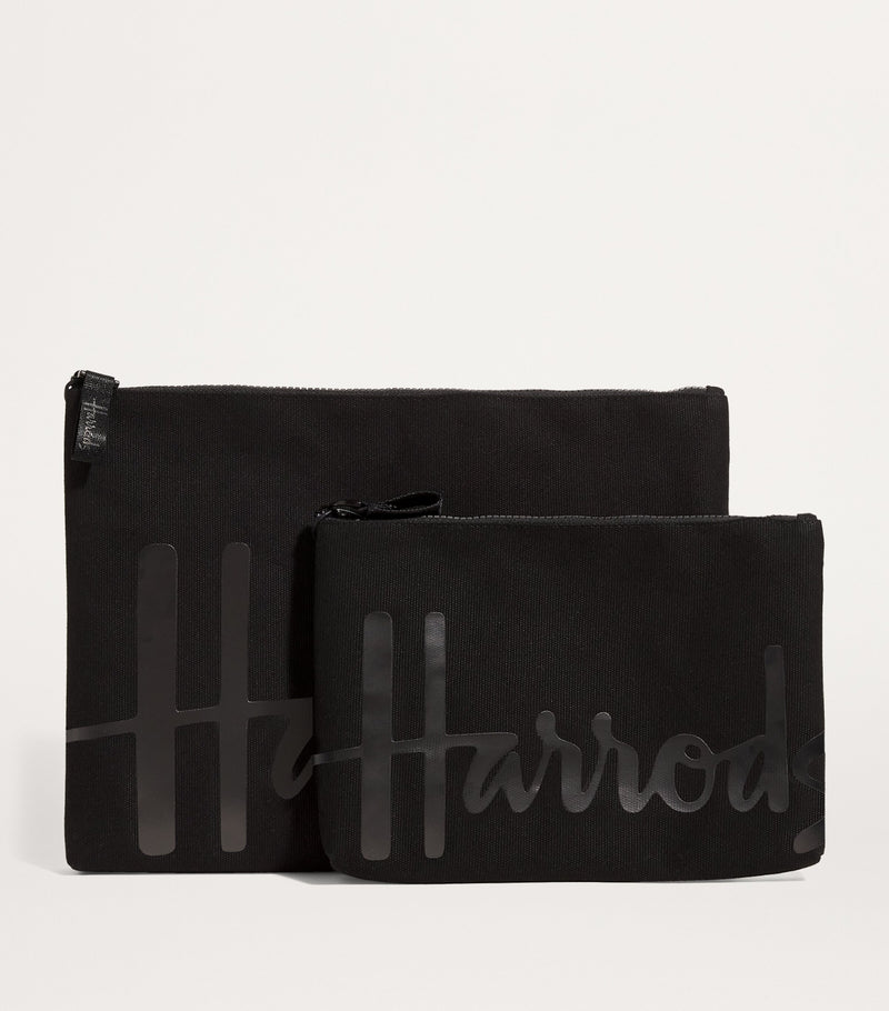 Harrods Medium Cotton Logo Pouch, UK version