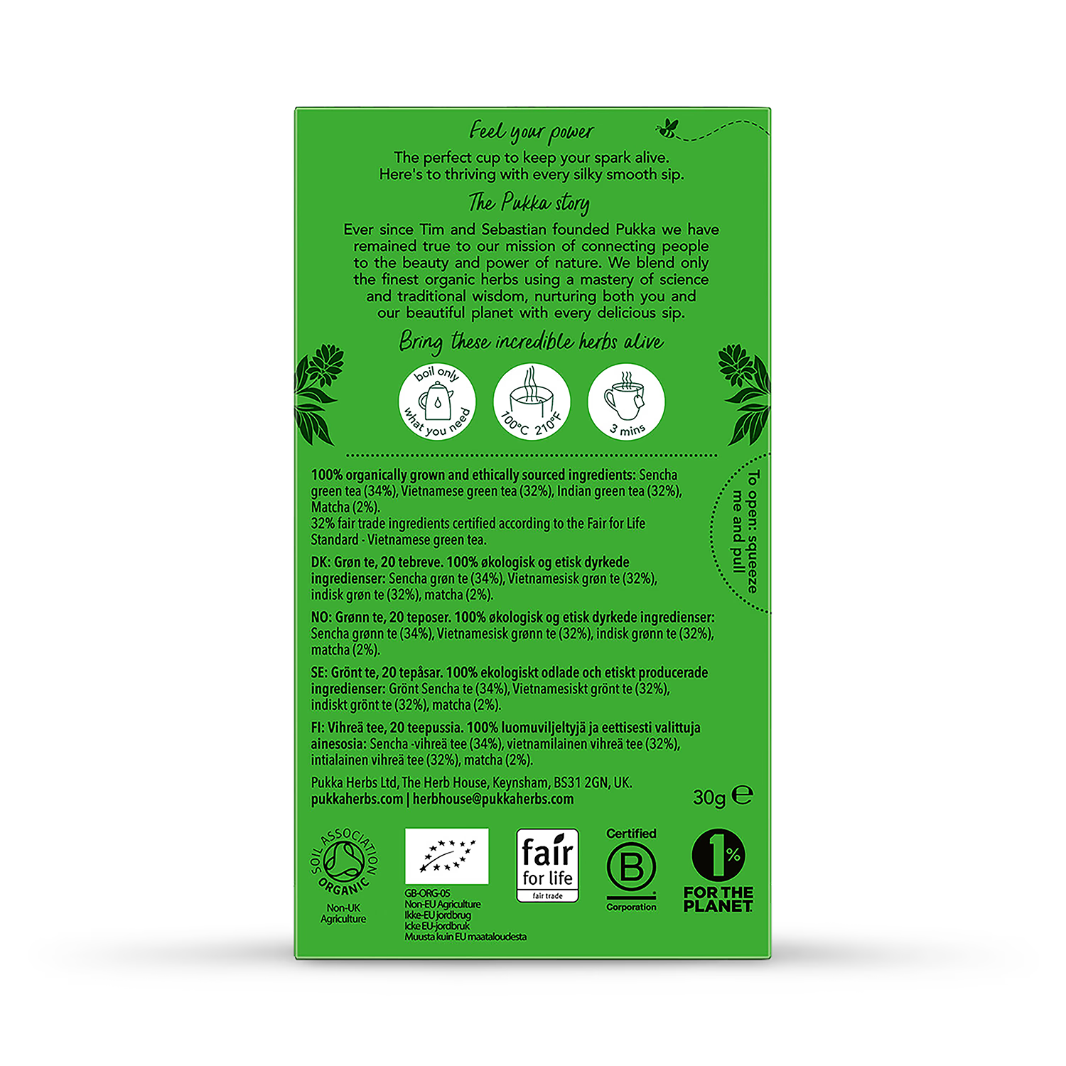 Pukka Supreme Matcha Green tea bags 20, imported from the UK
