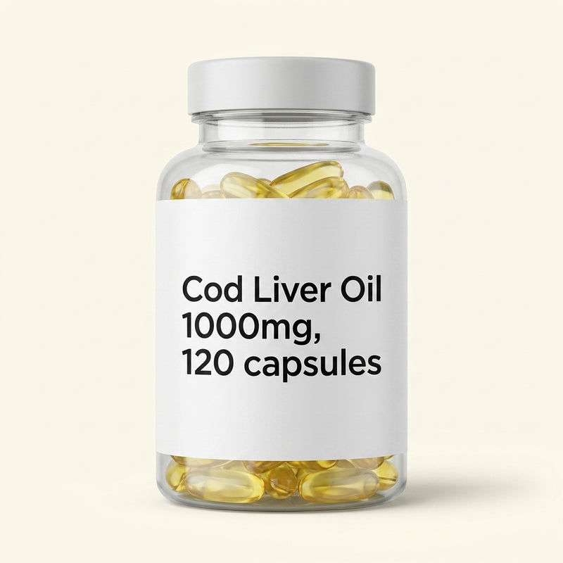 Holland & Barrett cod liver oil 1000mg 120 capsules, UK version