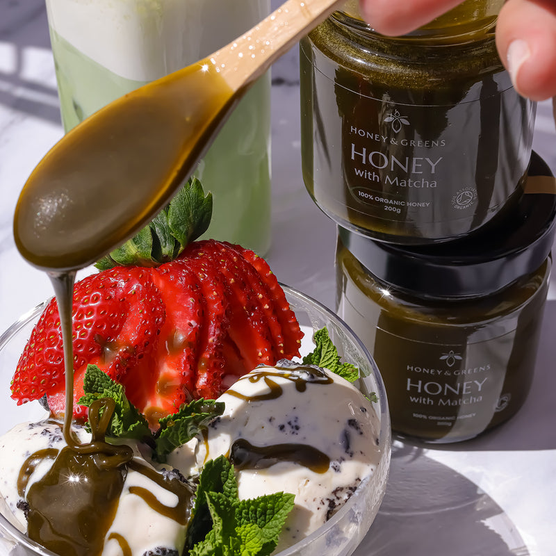 Honey & Greens organic honey matcha 200g, UK version
