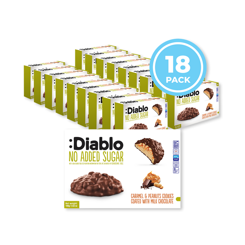 Diablo no added sugar cookies with caramel peanut 100g - British product