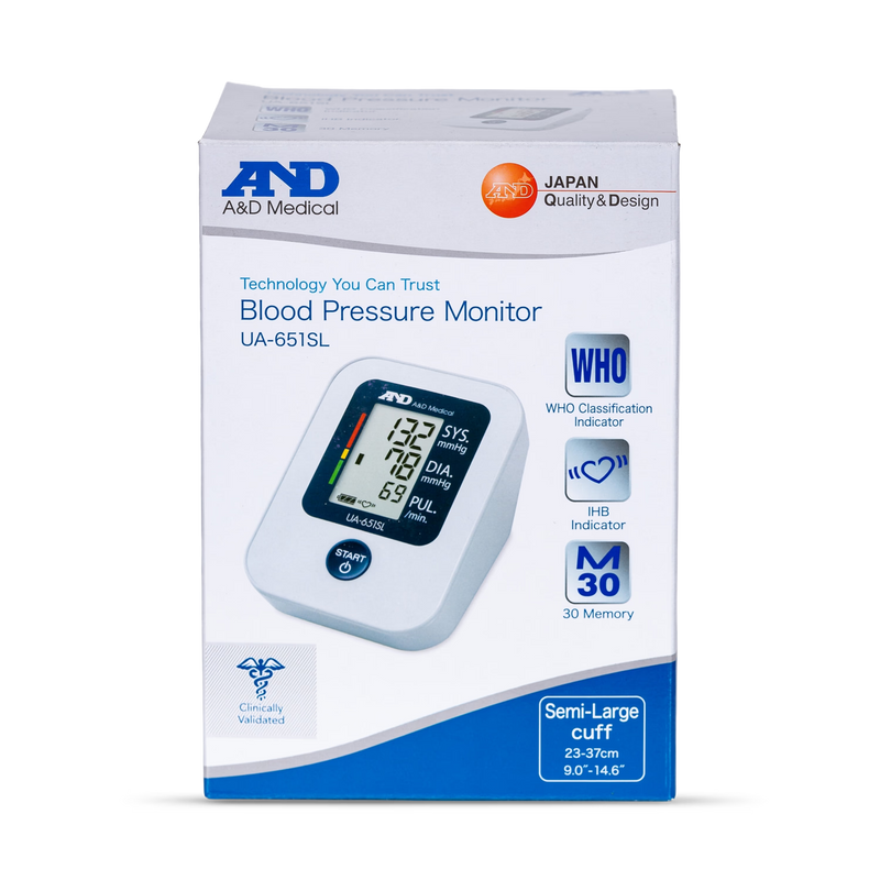 A&D Medical UA651SL upper arm blood pressure monitor, imported from the UK