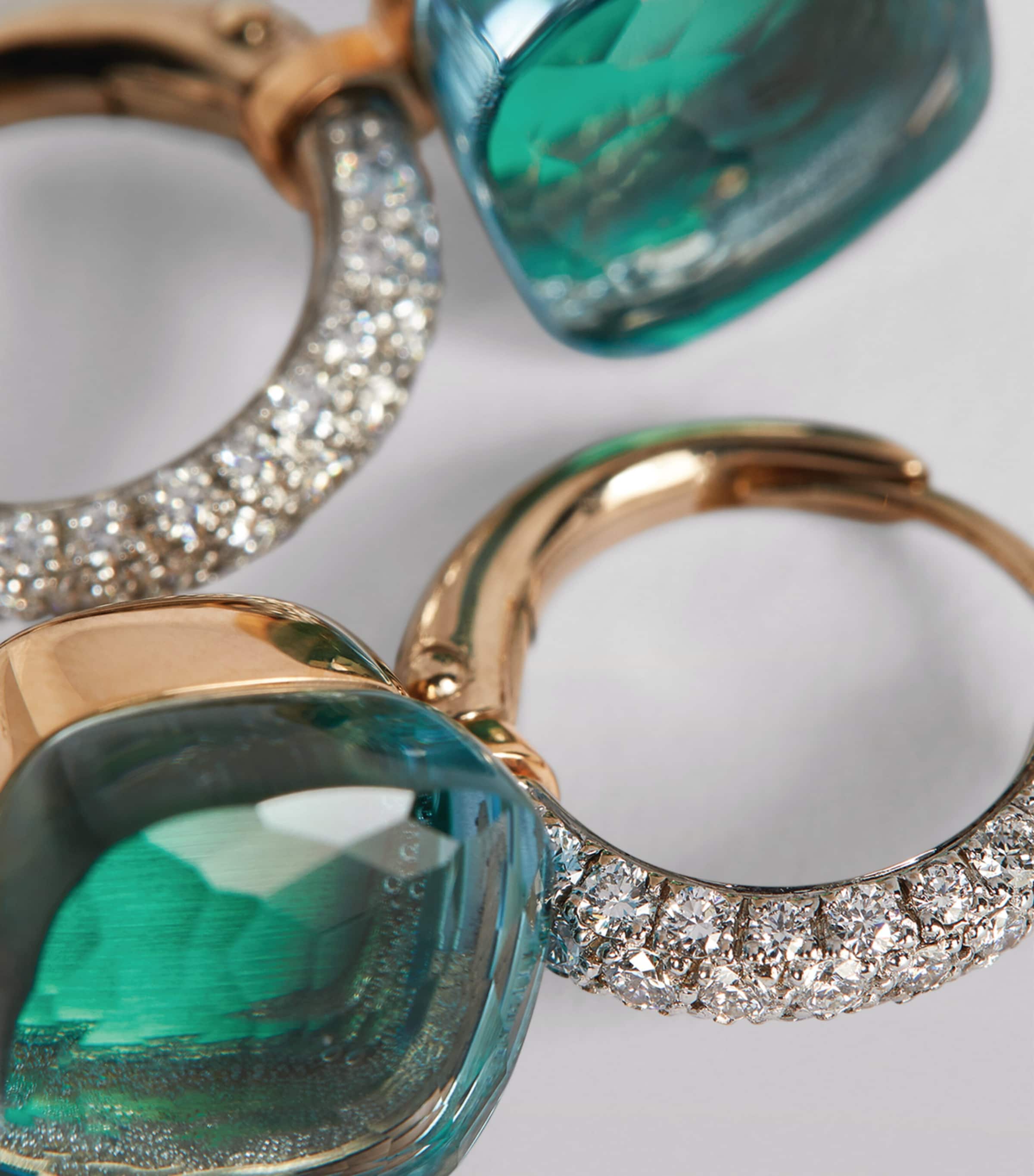 Pomellato Nudo drop earrings blue topaz agate diamonds, UK version
