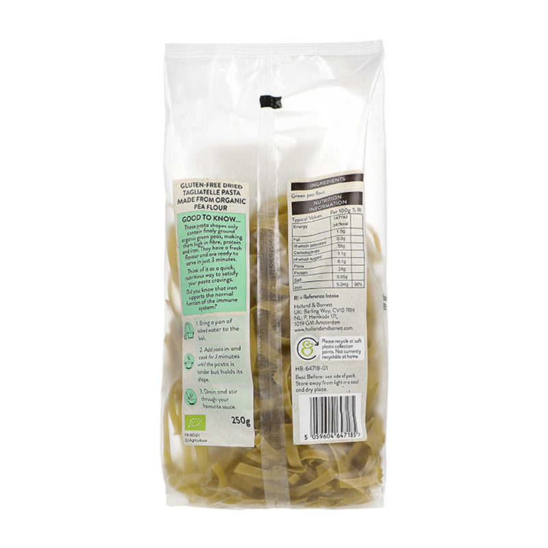 Holland & Barrett green pea tagliatelle 250g, UK version
