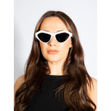SVNX angular sunglasses white frame black lens UV400, imported from the UK